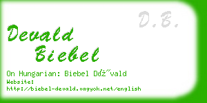 devald biebel business card